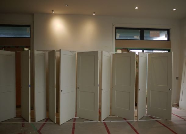 Doors to be sprayed with grey color paint